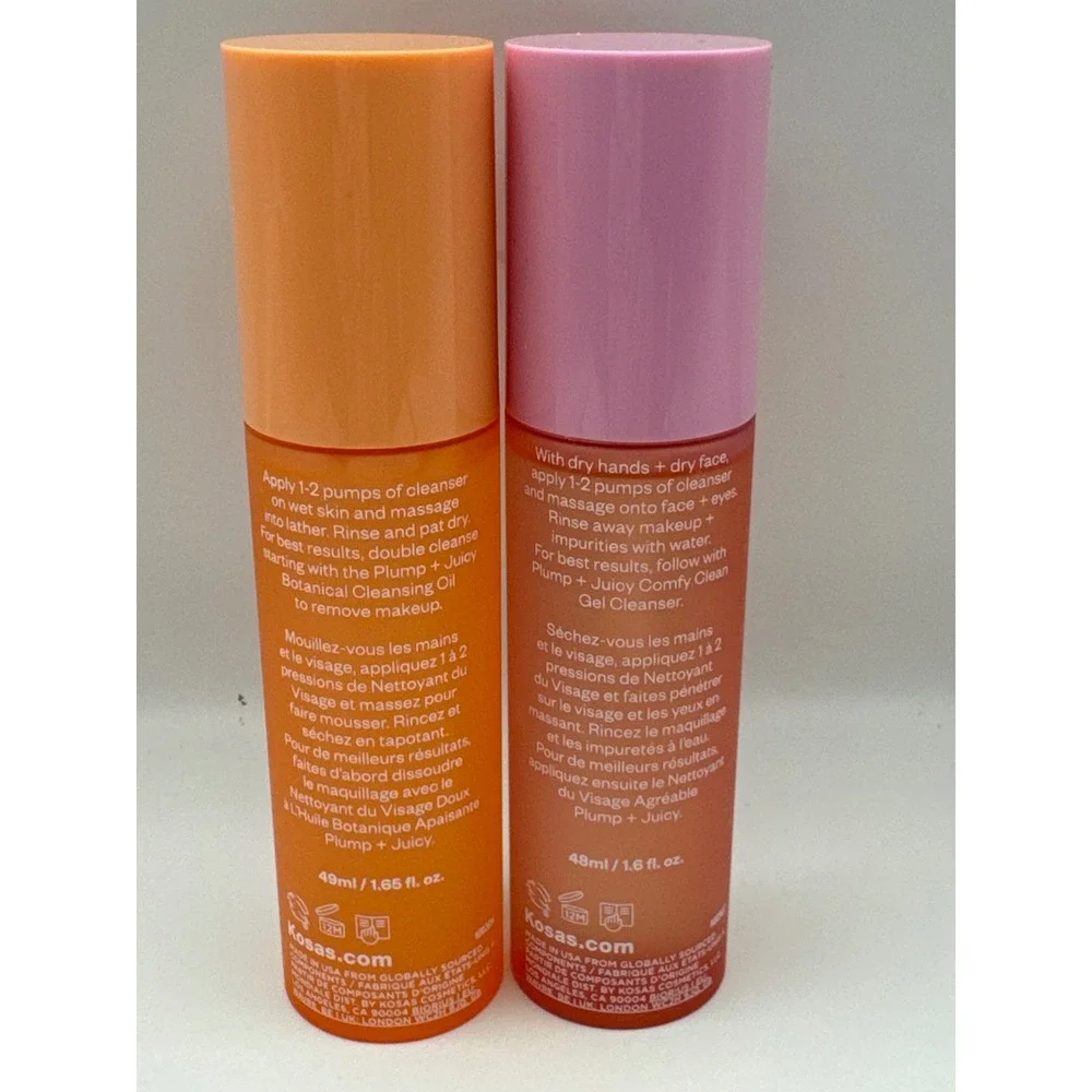 Kosas Plump + Juicy Double Cleansing System Oil and Gel Cleanser‎ Mini Set NEW